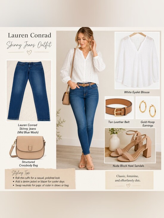 Style & Co. Denim - Lauren Conrad Skinny Jeans in Mid Blue Wash
